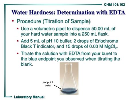 hardness of water edta method